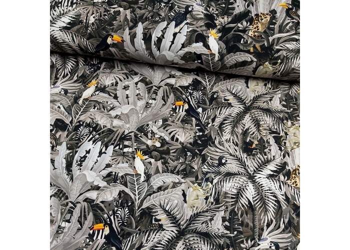 DZIANINA SINGIEL JERSEY - SZARA JUNGLA - 190g/m²/180cm